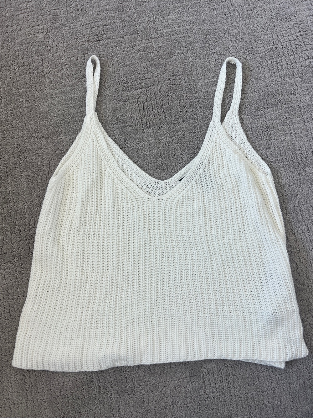 Forever 21 Cream Knit V-Neck Cami